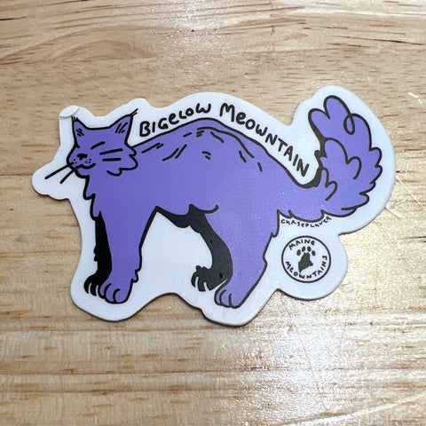 Maine Meowntains Bigelow Meowntain Sticker by @cursedluver