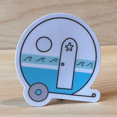 Beach Camper Sticker by @_lola_arts_