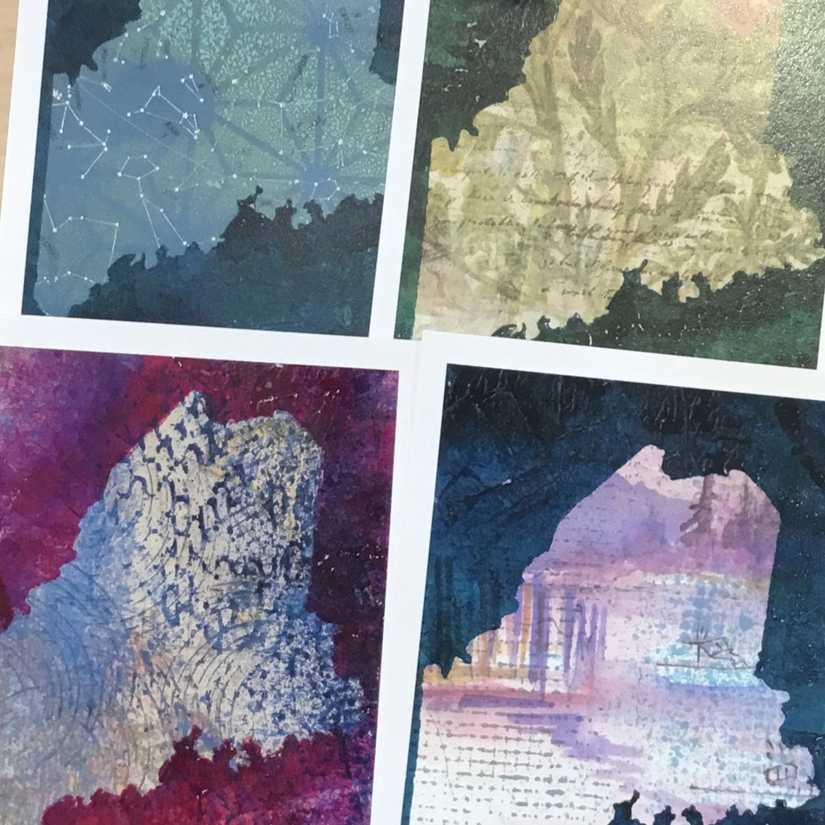 Mixed Media MAINE Postcards by Larena Carten
