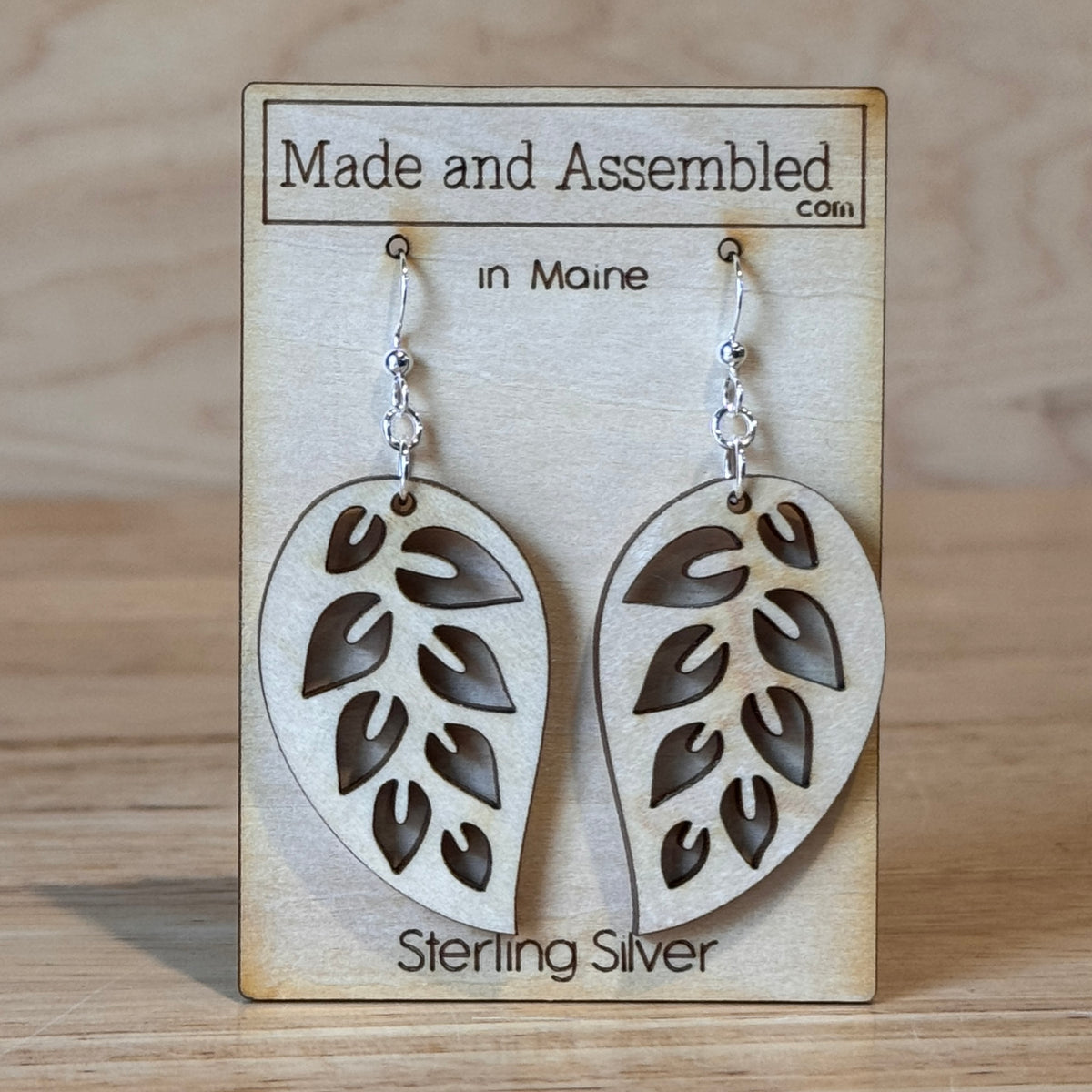 Wooden Earrings by Made and Assembled