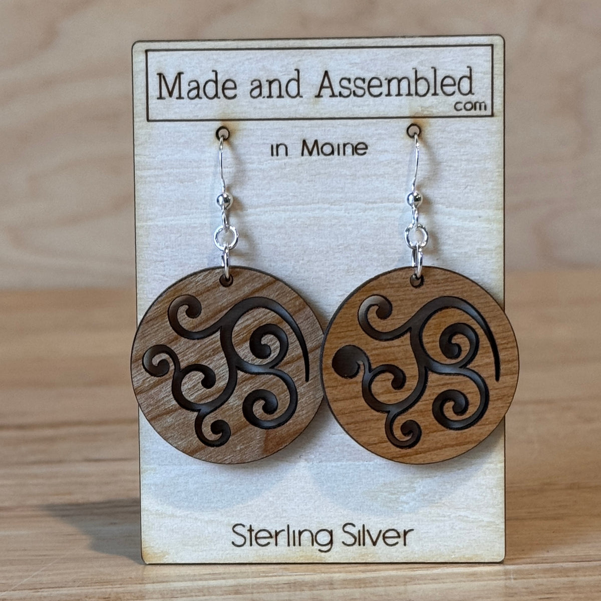 Wooden Earrings by Made and Assembled