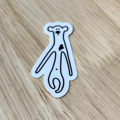 Narrow Bear Sticker by @lonimac.art