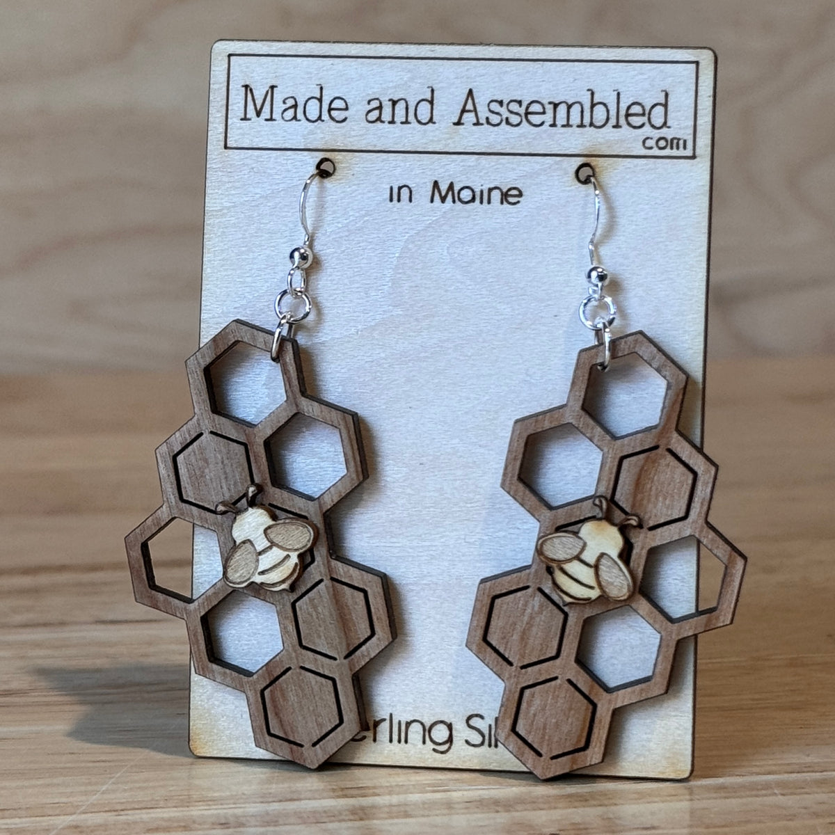 Wooden Earrings by Made and Assembled