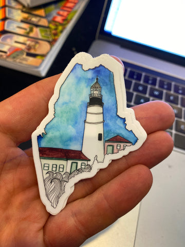 Portland Headlight Sticker by @scribblesanddoodlez