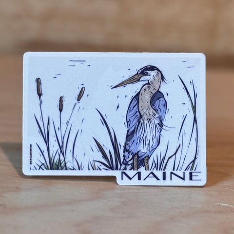 Heron Sticker - @o.w.illustration
