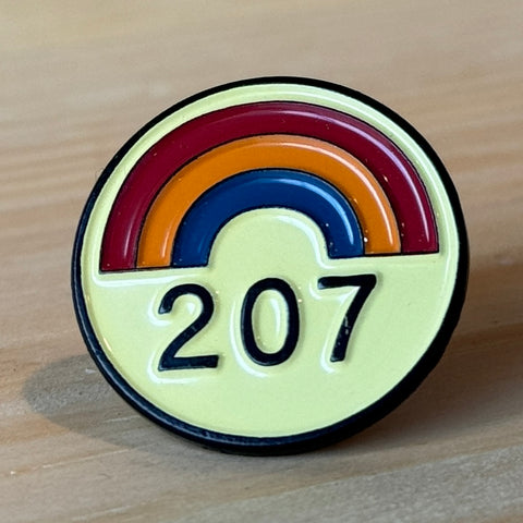 207 Rainbow Enamel Pin @mainelandcomics