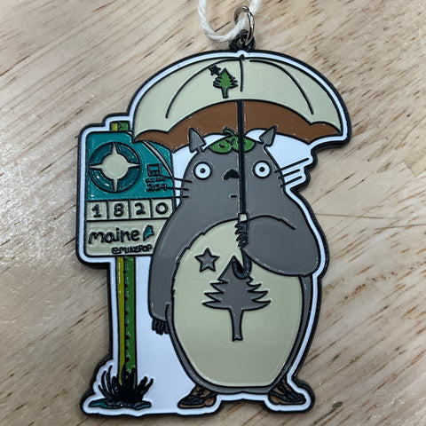 Bus Stop Umbrella Enamel Ornament @mikepop