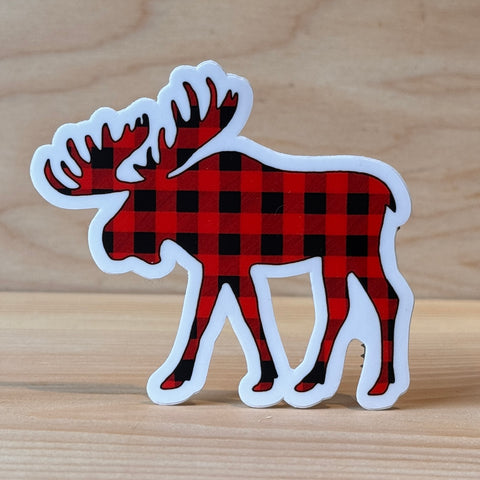 Plaid Moose Sticker by @scribblesanddoodlez