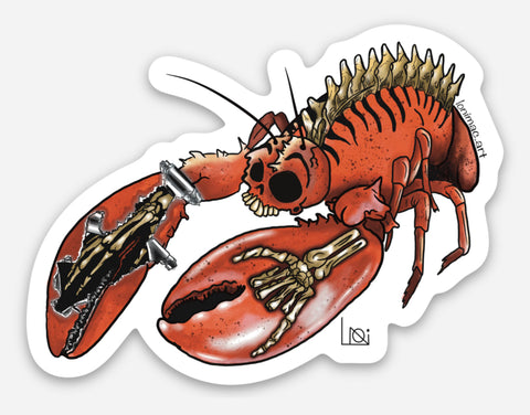 Loni Mac - Lobster Punk Skeleton Sticker @lonimac.art