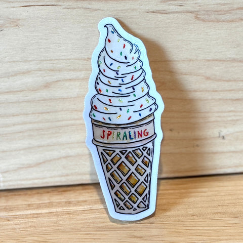 Ice Cream Spiraling Sticker by @scribblesanddoodlez