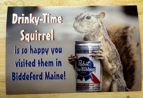 Drinky-Time Squirrel Postcard @themainesouvenirshop