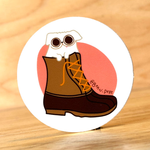 Bean and Her Boot Sticker by @beanpeke