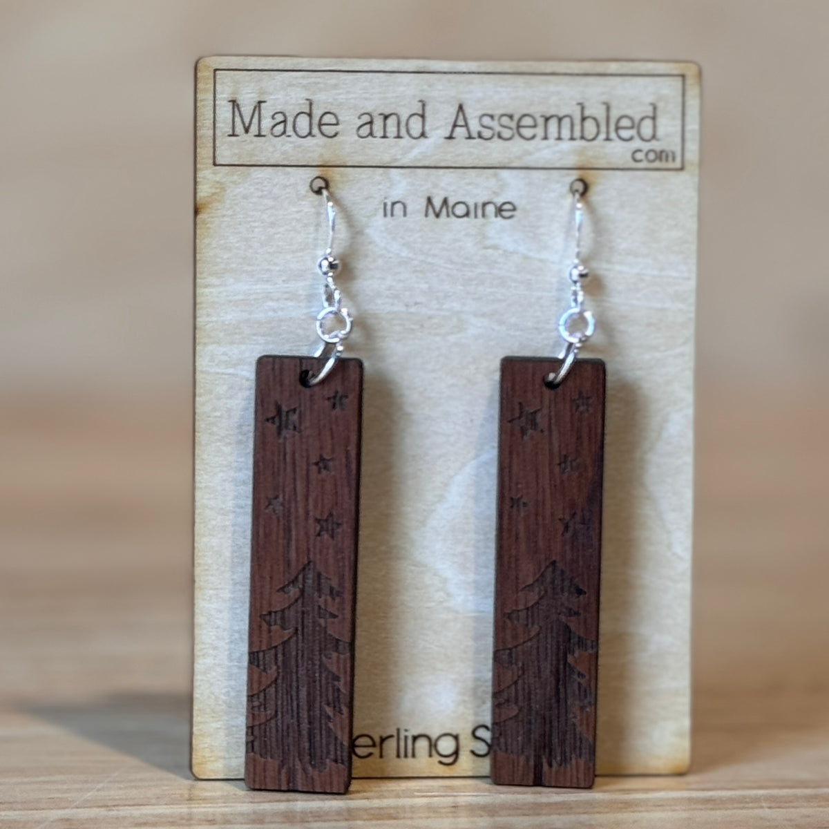 Wooden Earrings by Made and Assembled