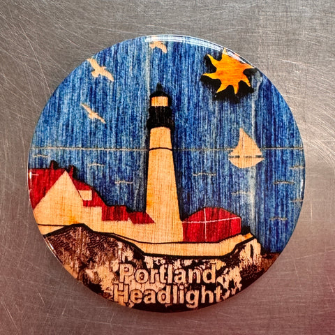 Portland Headlight Daytime Round Magnet @madeandassembled