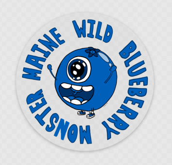 Wild Blueberry Monster Sticker @buttonspinzandthingz