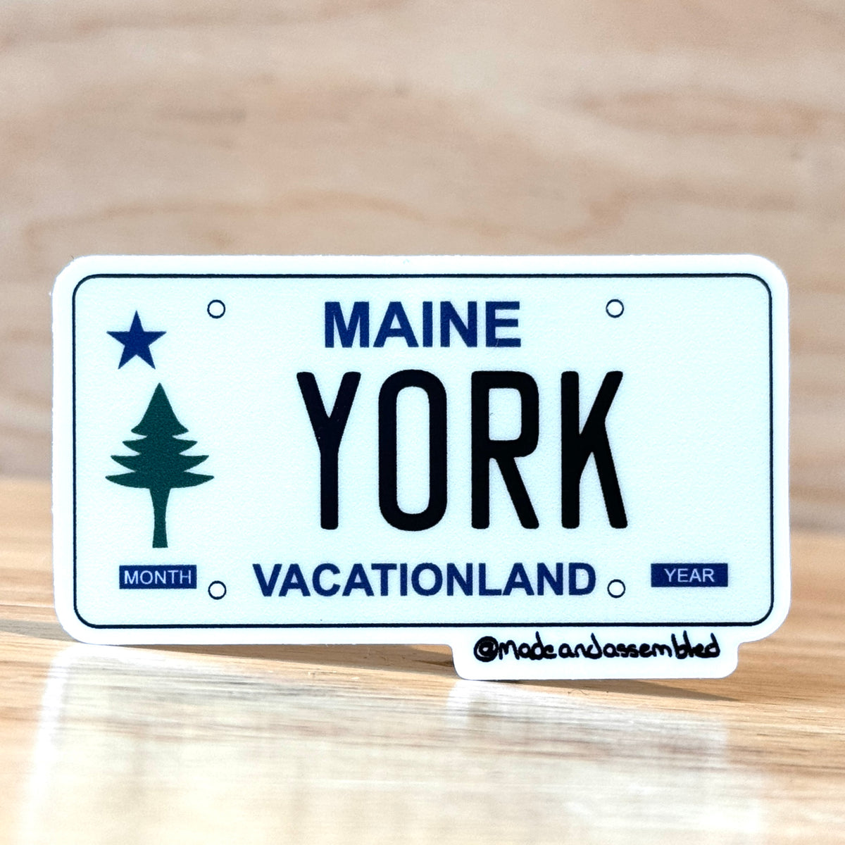 Maine License Plate Sticker by @dolesorchard