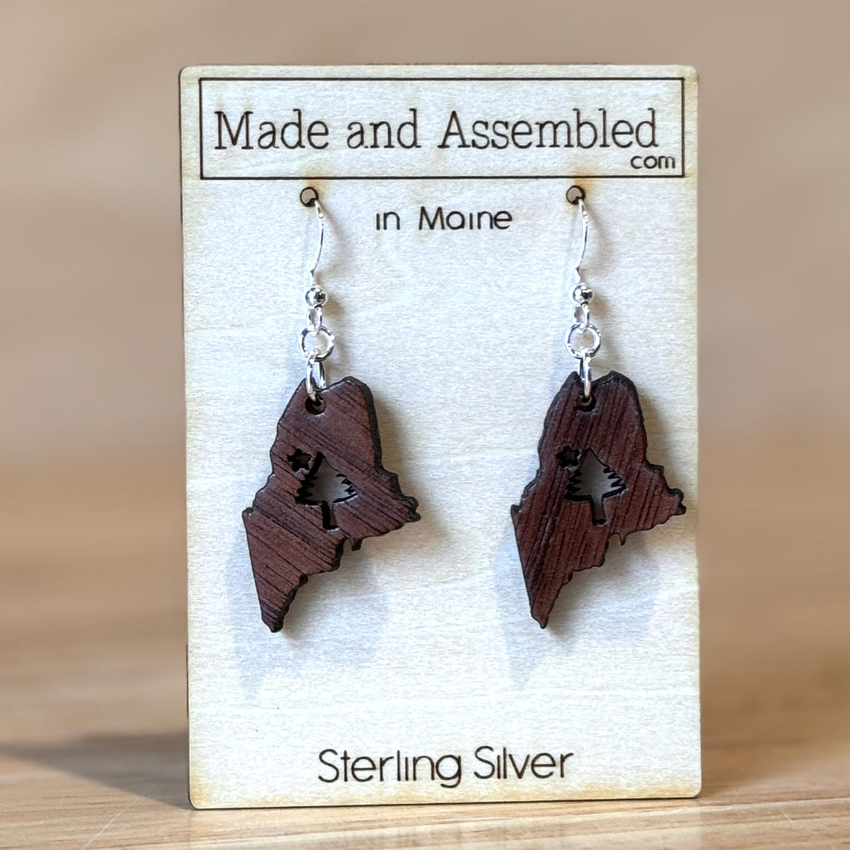 Wooden Earrings by Made and Assembled
