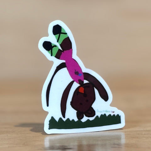 Cartwheel Chocolate Lab Sticker by Scarlett