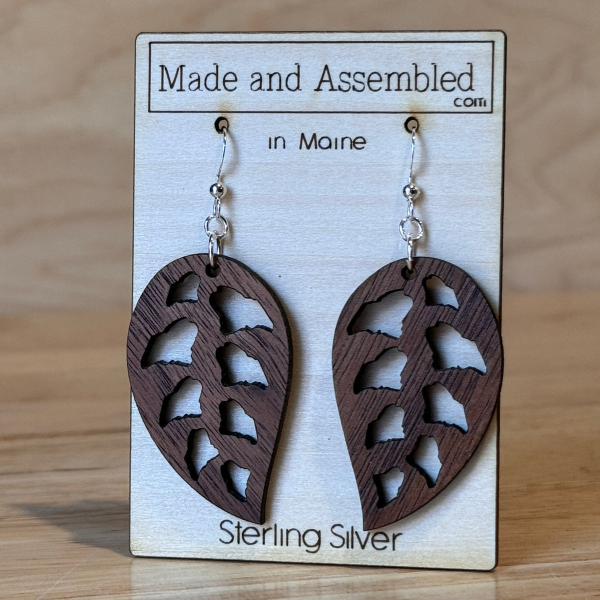 Wooden Earrings by Made and Assembled
