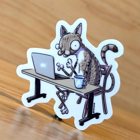 Cat Laptop Sticker by @Forthouse