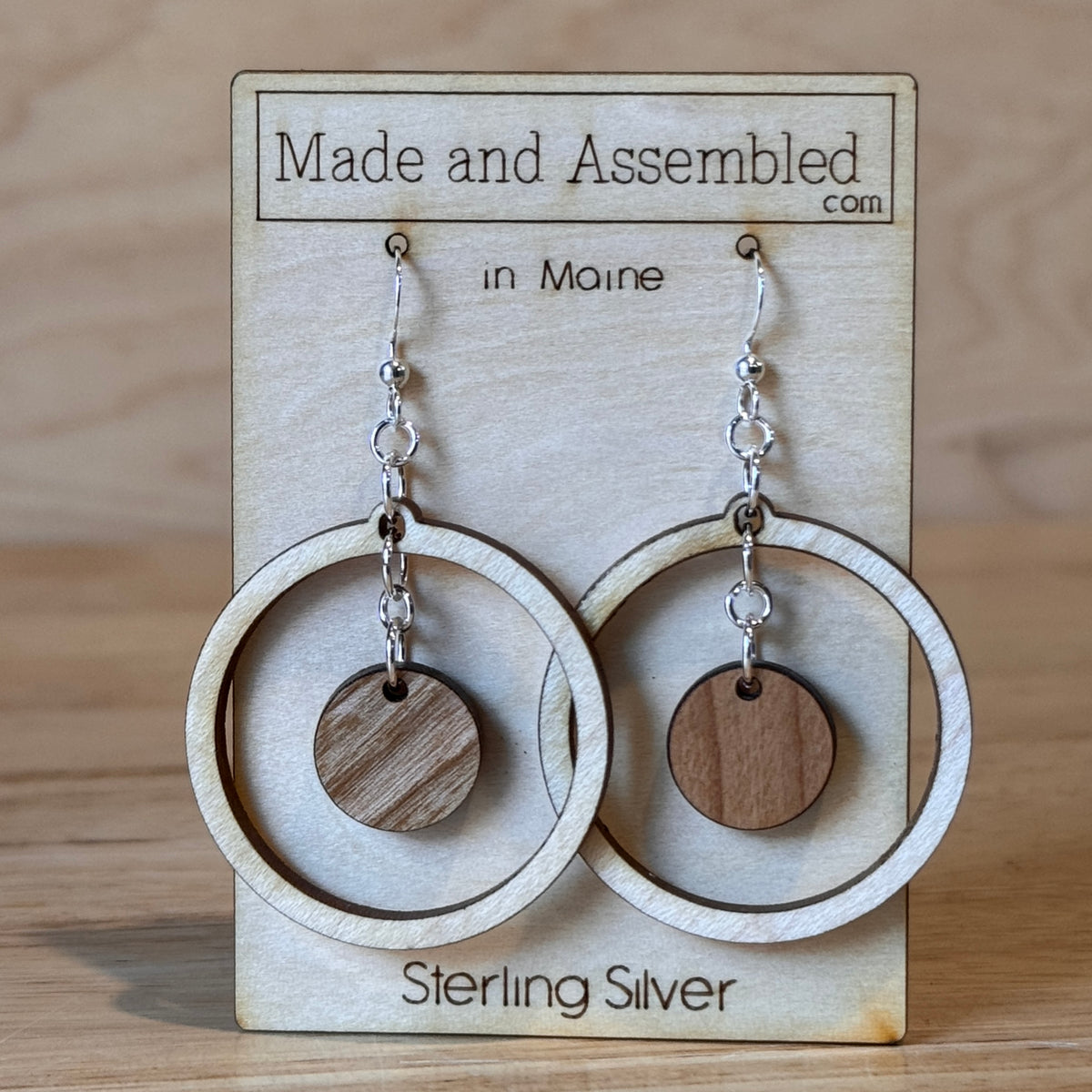 Wooden Earrings by Made and Assembled