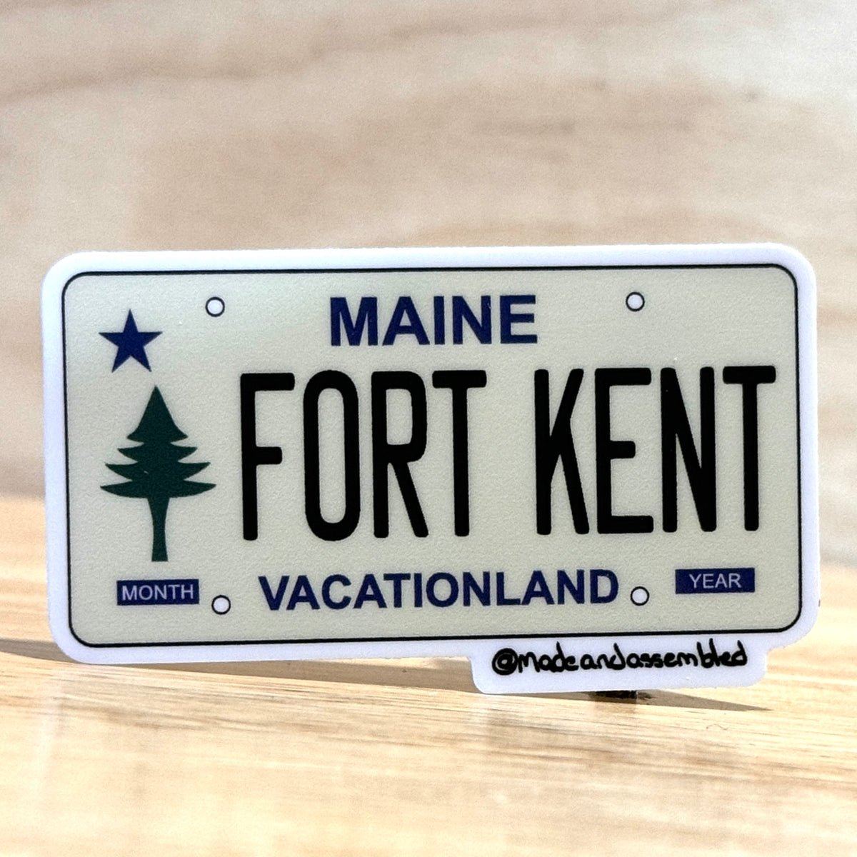 Maine License Plate Sticker by @dolesorchard