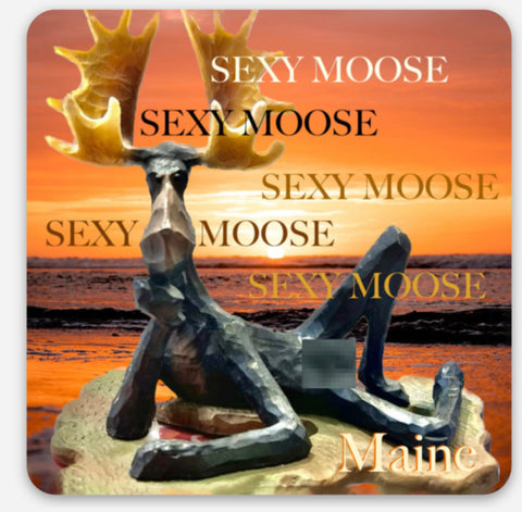 Sexy Moose Sticker by @themainesouvenirshop