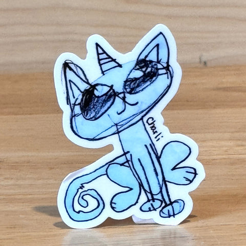 Cat With a Party Hat Sticker by Danny