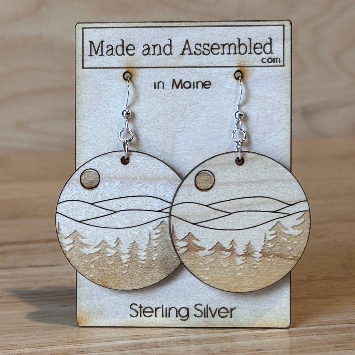 Wooden Earrings by Made and Assembled