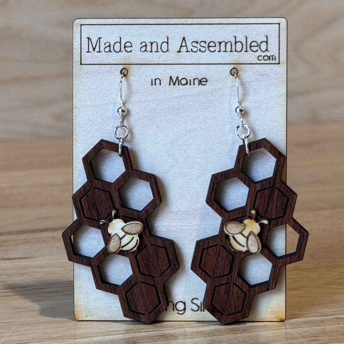 Wooden Earrings by Made and Assembled
