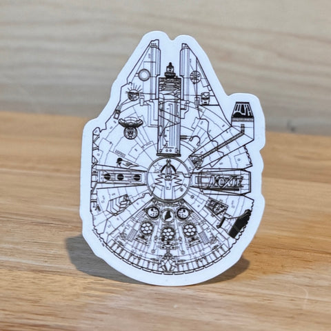 Maine-enium Falcon Sticker by @lonimac.art