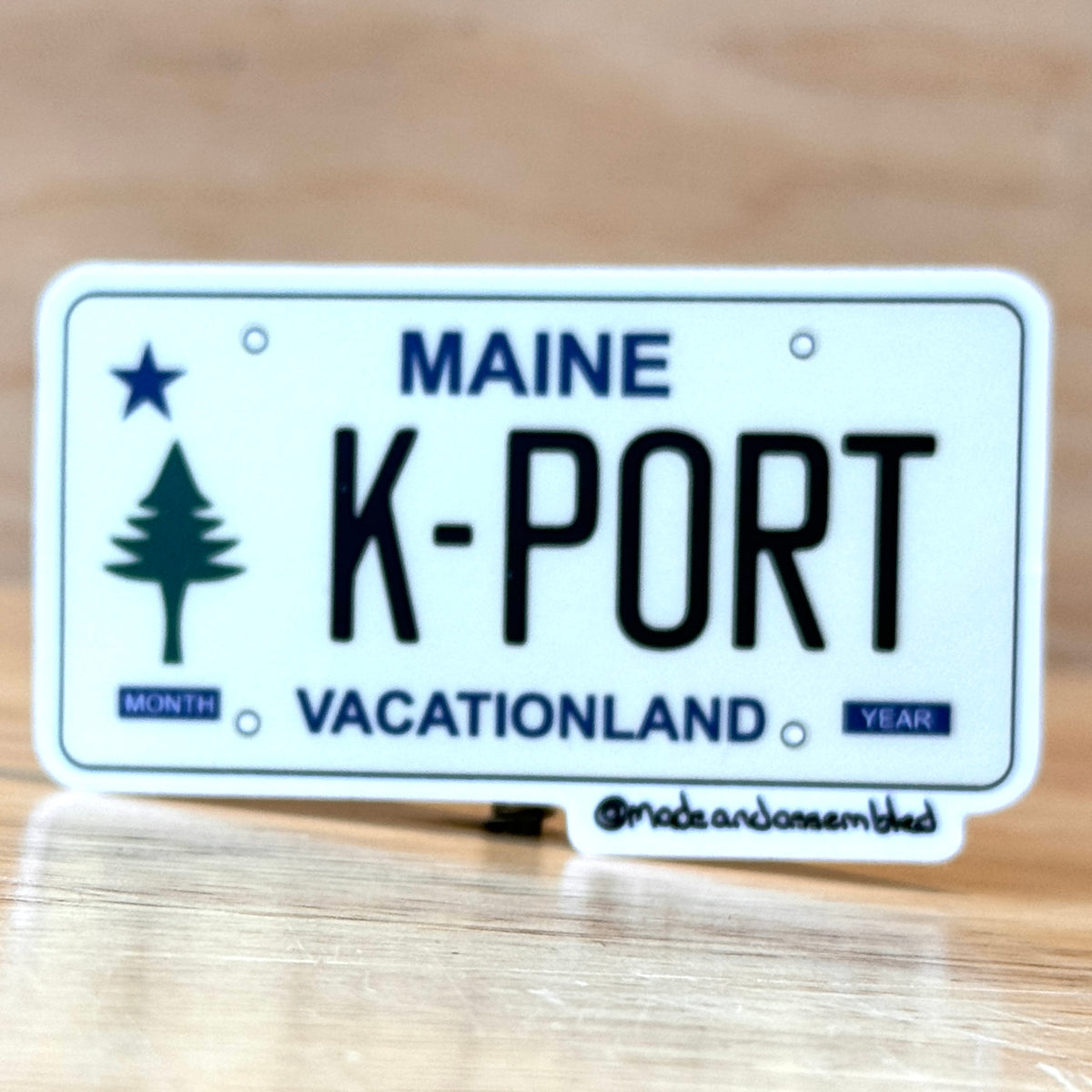 Maine License Plate Sticker by @dolesorchard