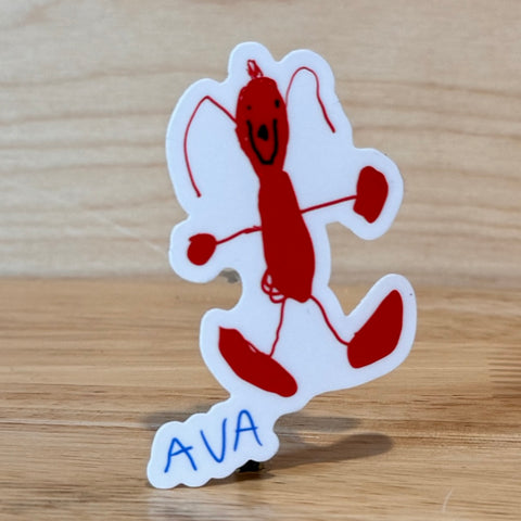 Ava's Red Lobster Drawing Sticker by Ava, Aged 5