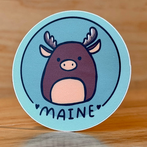 Maine Moose Sticker by @2birds1pencil