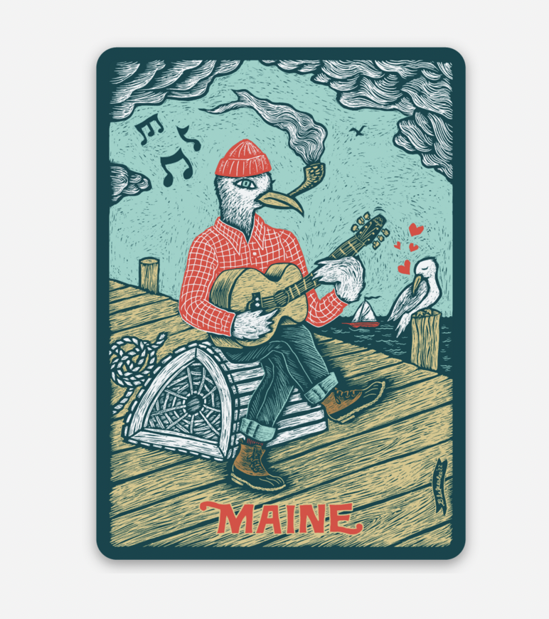 Smoking Seagull Sticker by @danblakesleemusic
