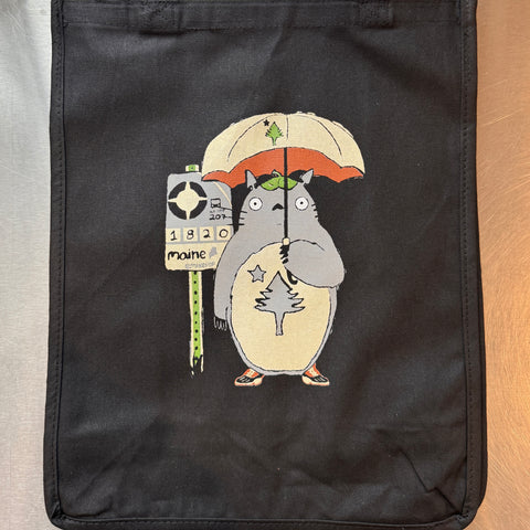 Bus Stop Umbrella Black Tote Bag @mikepop