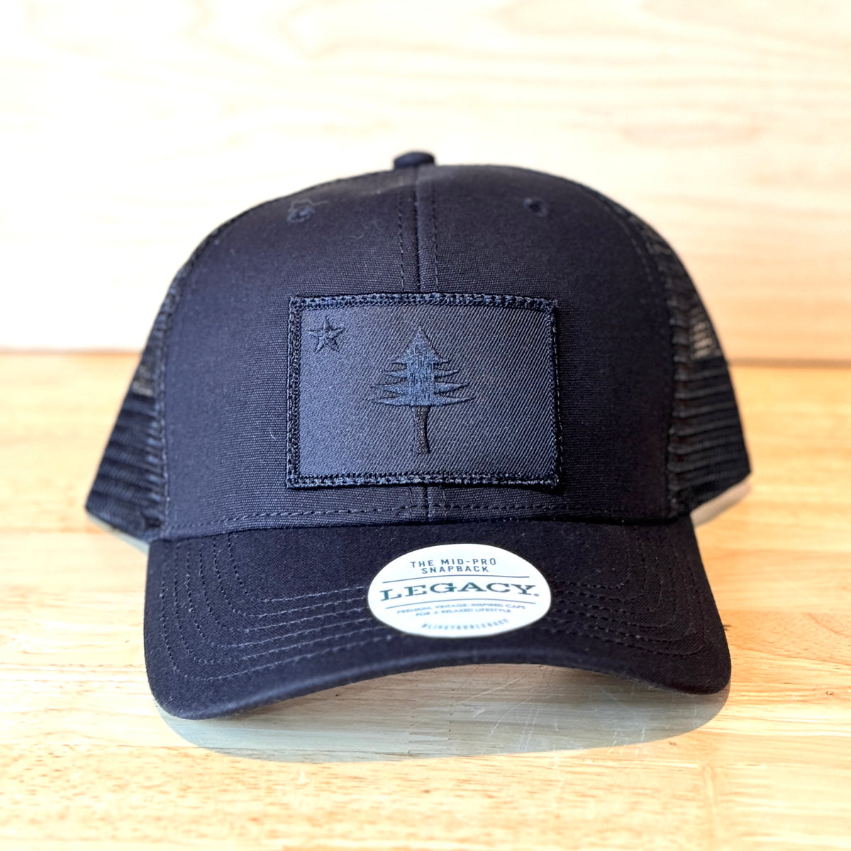 1901 Flag Black Patch Structured Trucker Hat