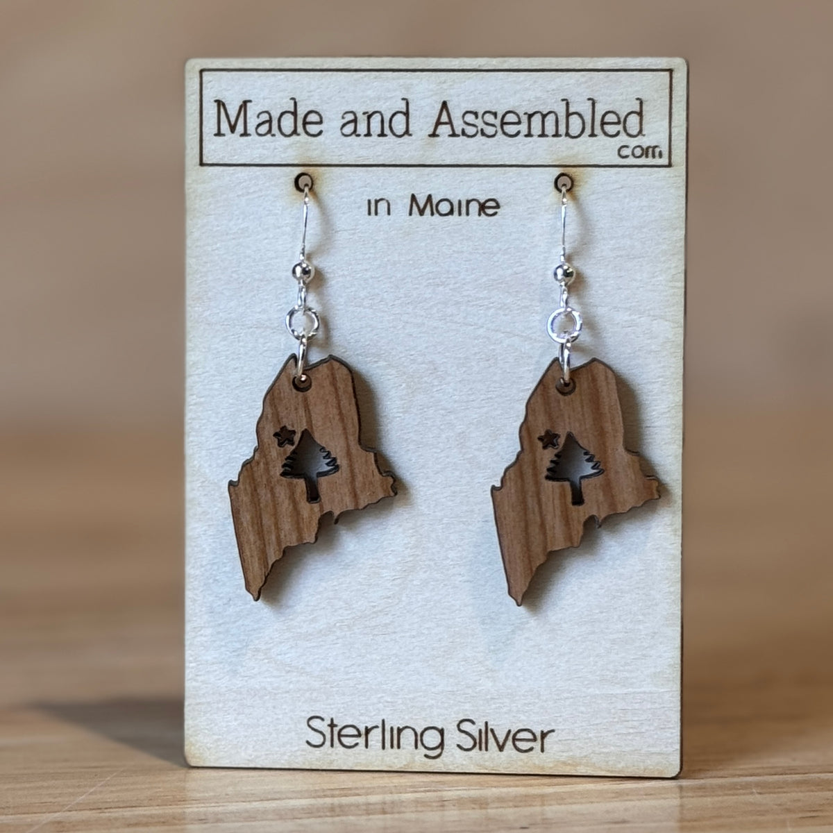 Wooden Earrings by Made and Assembled