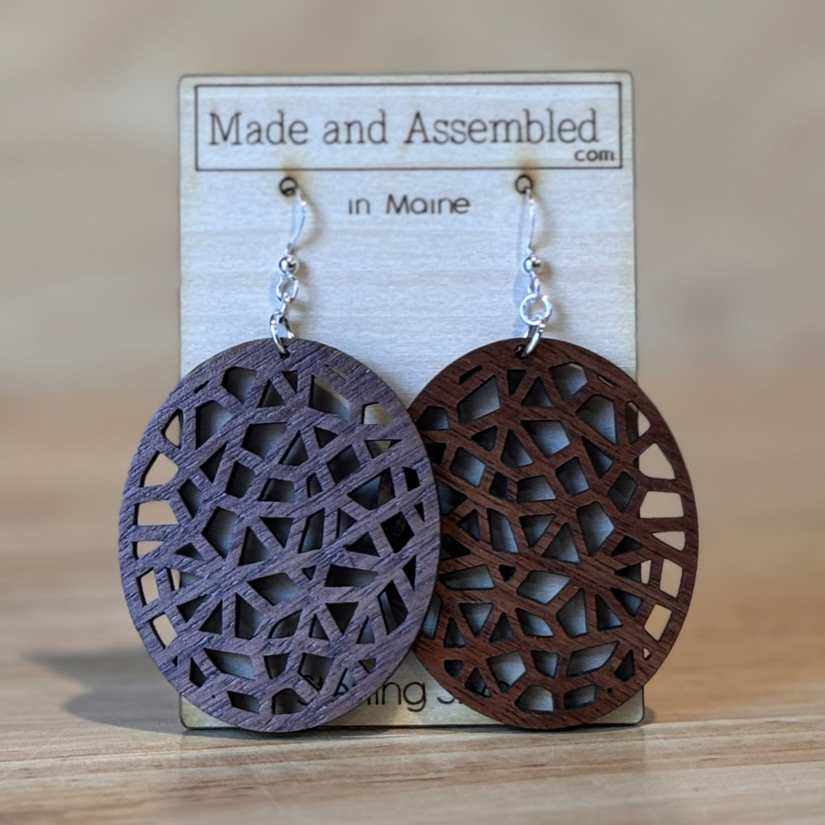 Wooden Earrings by Made and Assembled