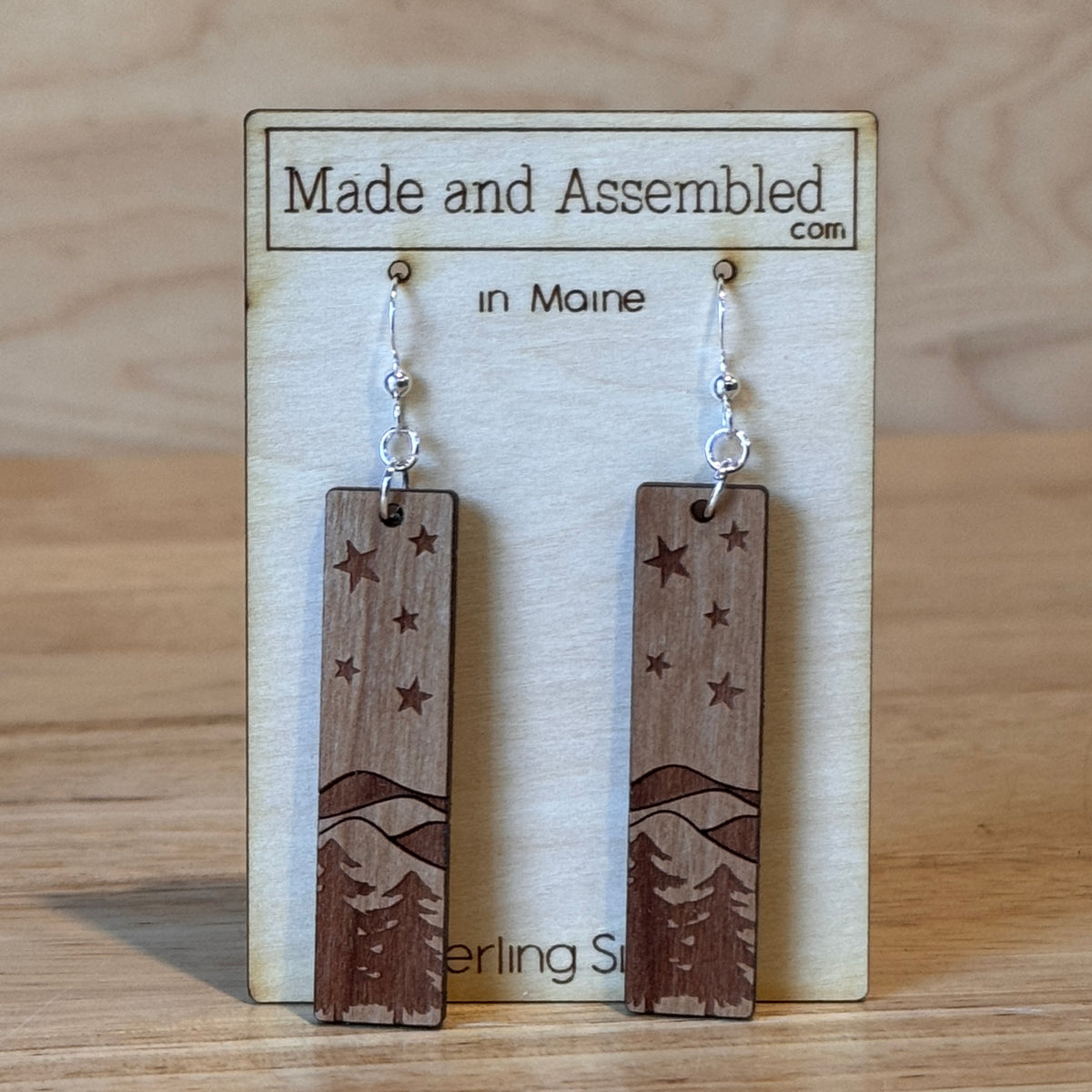 Wooden Earrings by Made and Assembled