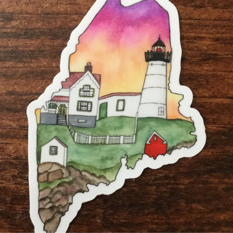 Nubble Lighthouse Sticker by @scribblesanddoodlez