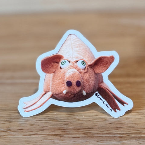Surprised Pig Sticker by @creeps_by_jessie_no