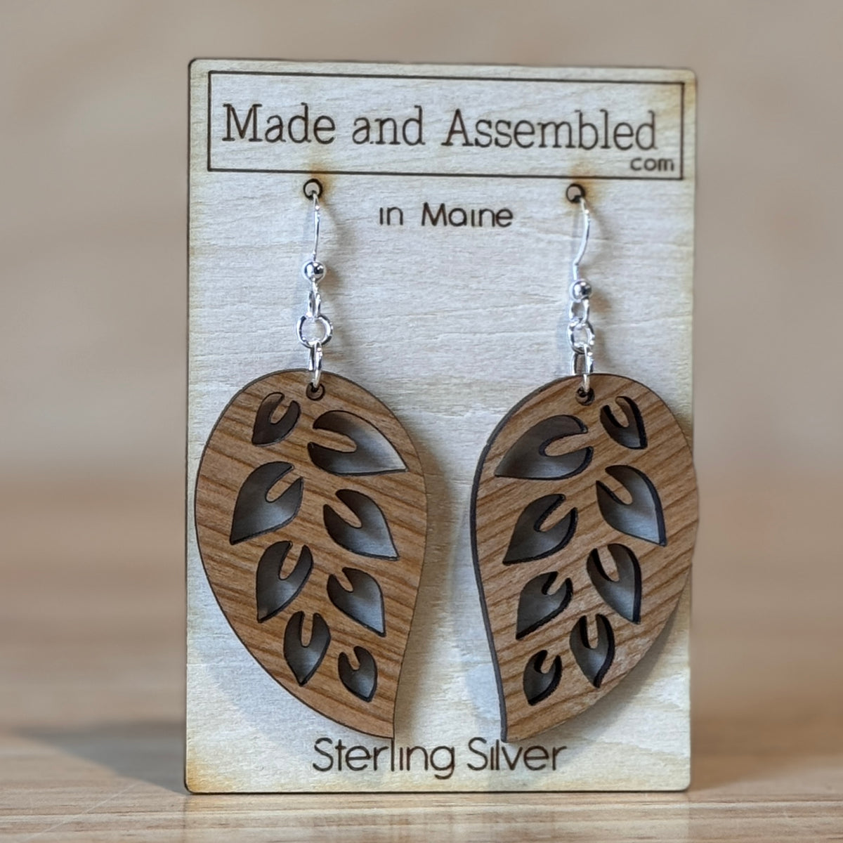 Wooden Earrings by Made and Assembled