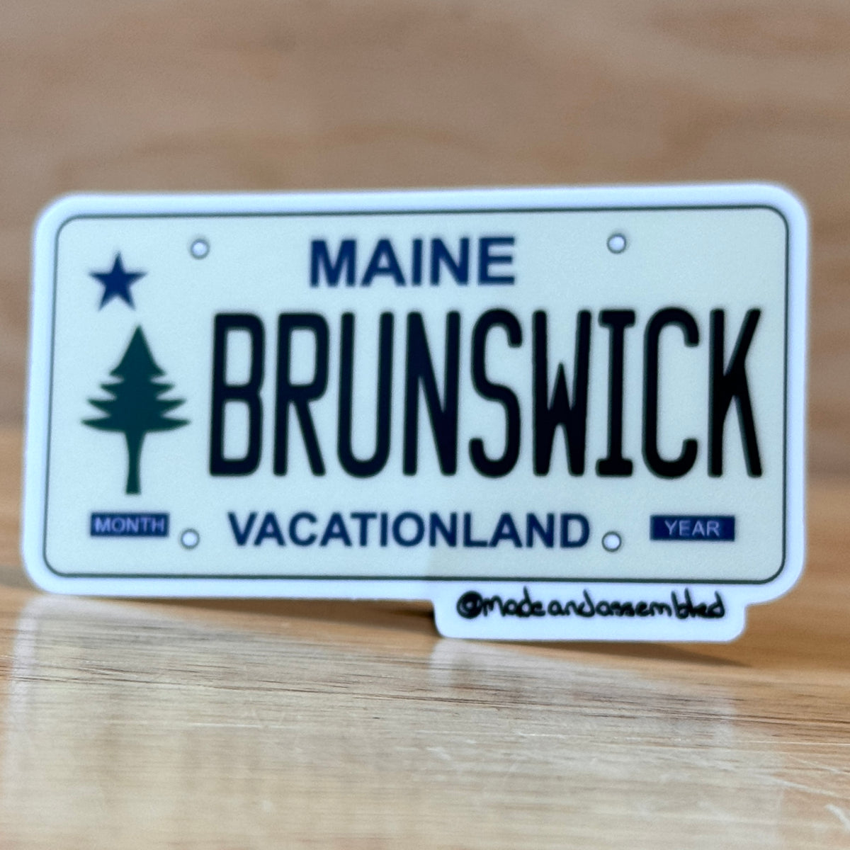 Maine License Plate Sticker by @dolesorchard