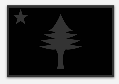 1901 Flag Black on Black Sticker by @themainesouvenirshop
