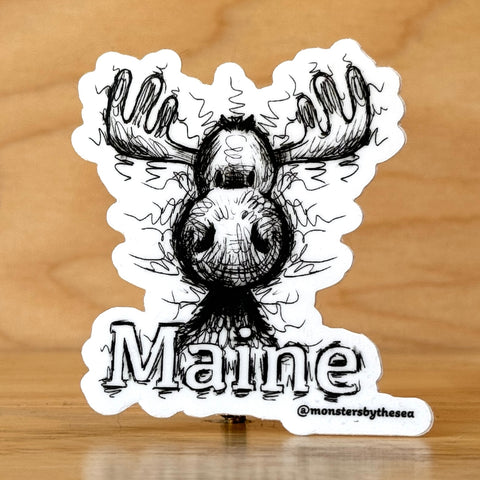 Frizzy Moose Sticker by @monstersbythesea
