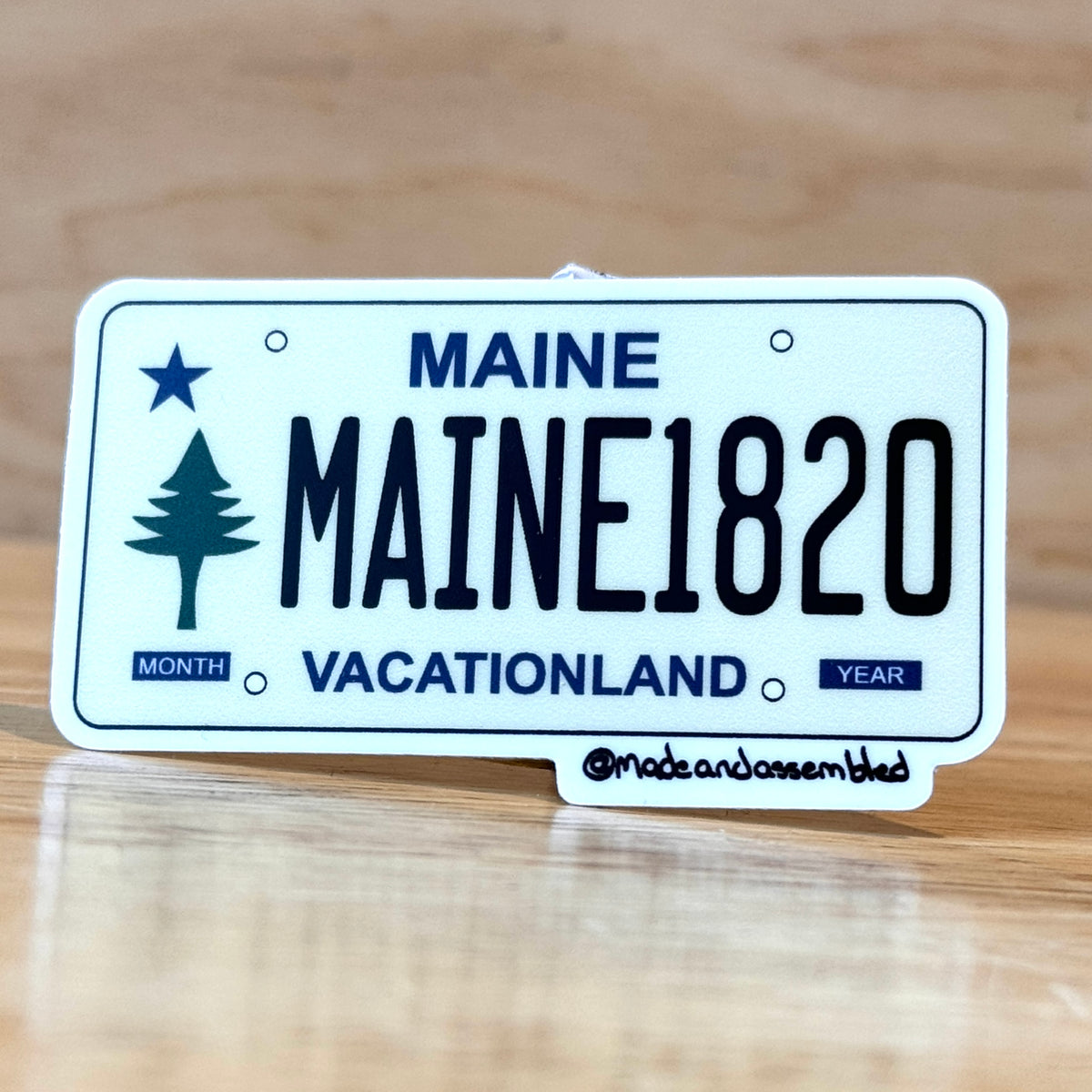 Maine License Plate Sticker by @dolesorchard