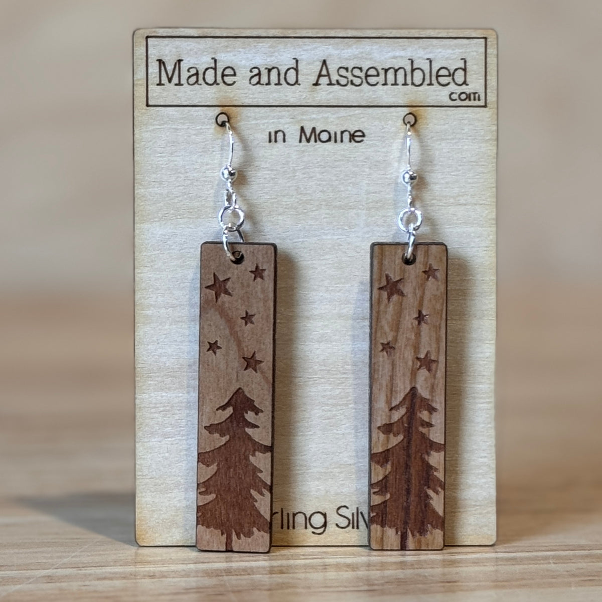 Wooden Earrings by Made and Assembled