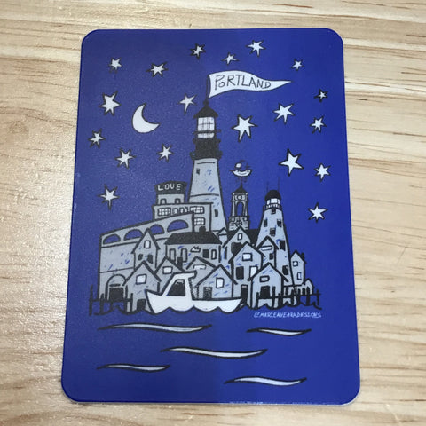 Nighttime Portland Sticker by @marieahearndesigns