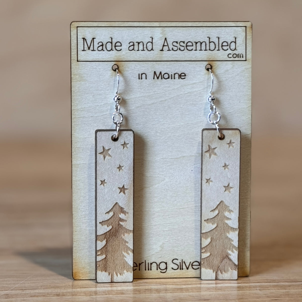 Wooden Earrings by Made and Assembled